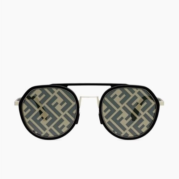 💯- New Authentic Fendi Pattern Pilot Men's Sunglasses FE40040U 02C 51 - Picture 12 of 16